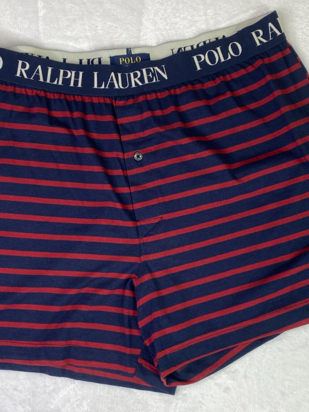 Polo Ralph Lauren Mens Underwear Stripe Knit Boxer Red/Blue Strip